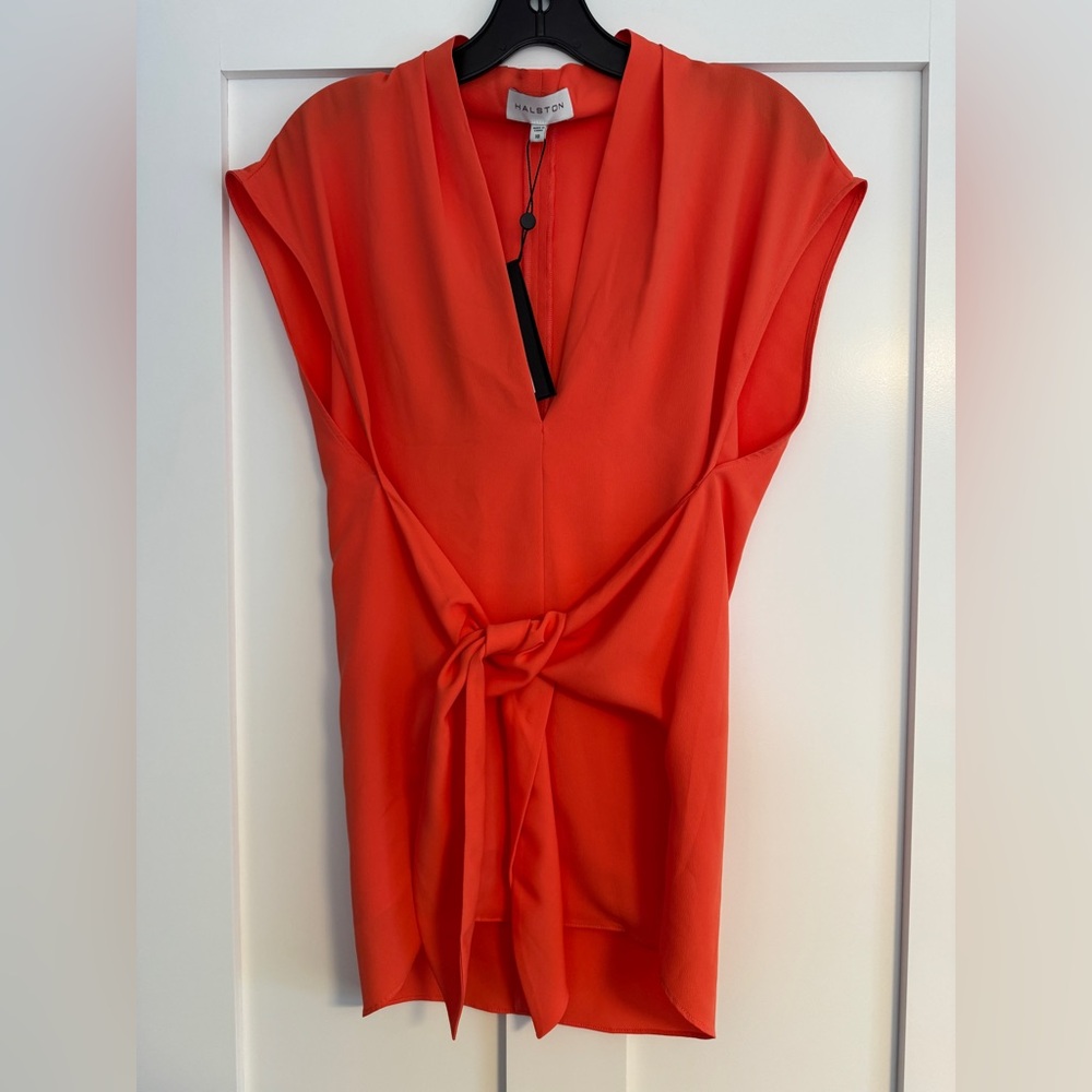 NWT Halston Heritage Bright Orange Blouse